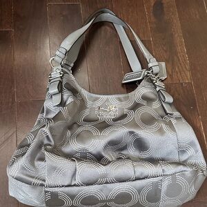 Coach Silver Patterned Shoulder Bag